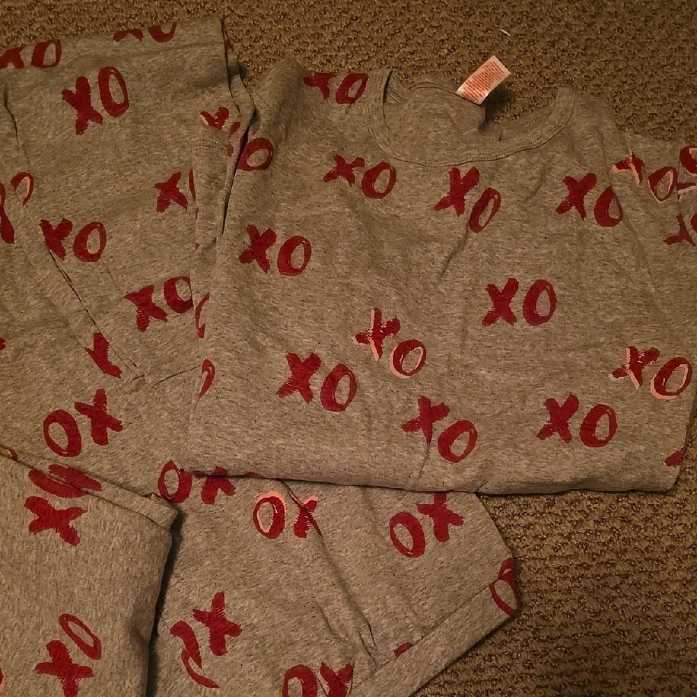 Gray and Red XO Pajama Set